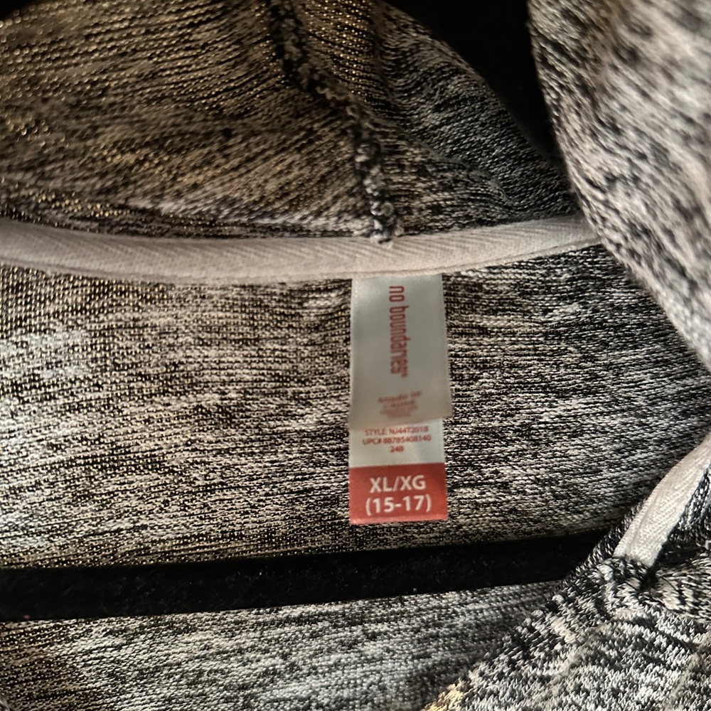 No Boundaries Black and White Knit Hoodie - Picture 3 of 5